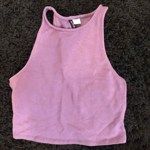 Purple high neck crop top